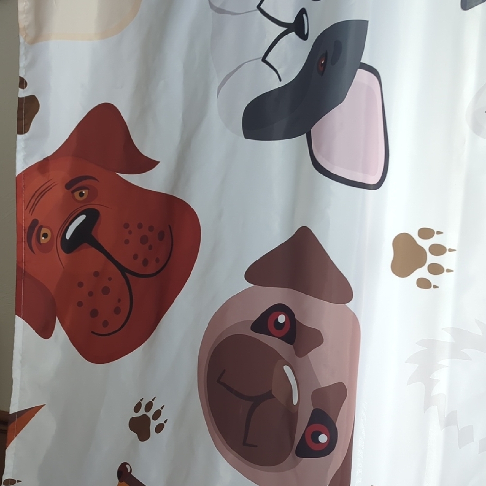 Dog Pattern Shower Curtain - Multicolor - Picture 4 of 5
